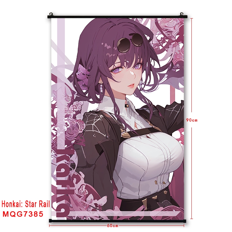 Honkai: Star Rail Anime black Plastic rod Cloth painting Wall Scroll 60X90CM  MQG-7385