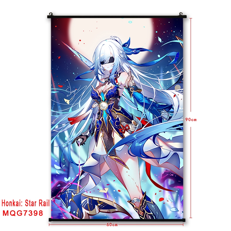 Honkai: Star Rail Anime black Plastic rod Cloth painting Wall Scroll 60X90CM   MQG-7398