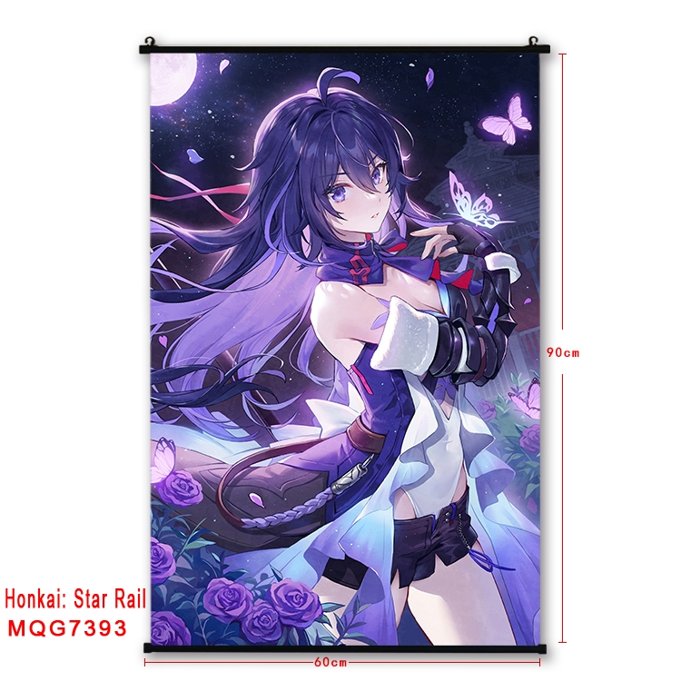 Honkai: Star Rail Anime black Plastic rod Cloth painting Wall Scroll 60X90CM   MQG-7393