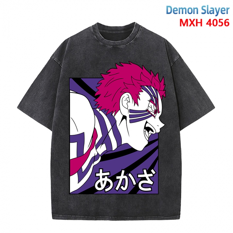 Demon Slayer Kimets Anime peripheral pure cotton washed and worn T-shirt from S to 4XL MXH-4056