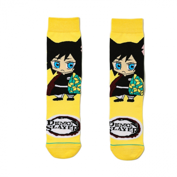 Demon Slayer Kimets Anime cartoon trendy socks combed cotton neutral straight board socks price for 5 pcs A895