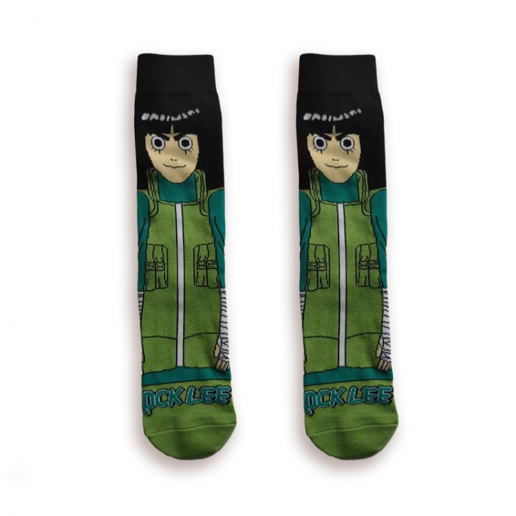 Naruto Anime cartoon trendy socks combed cotton neutral straight board socks price for 5 pcs style E