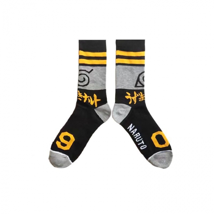 Naruto Anime cartoon trendy socks combed cotton neutral straight board socks price for 5 pcs style A