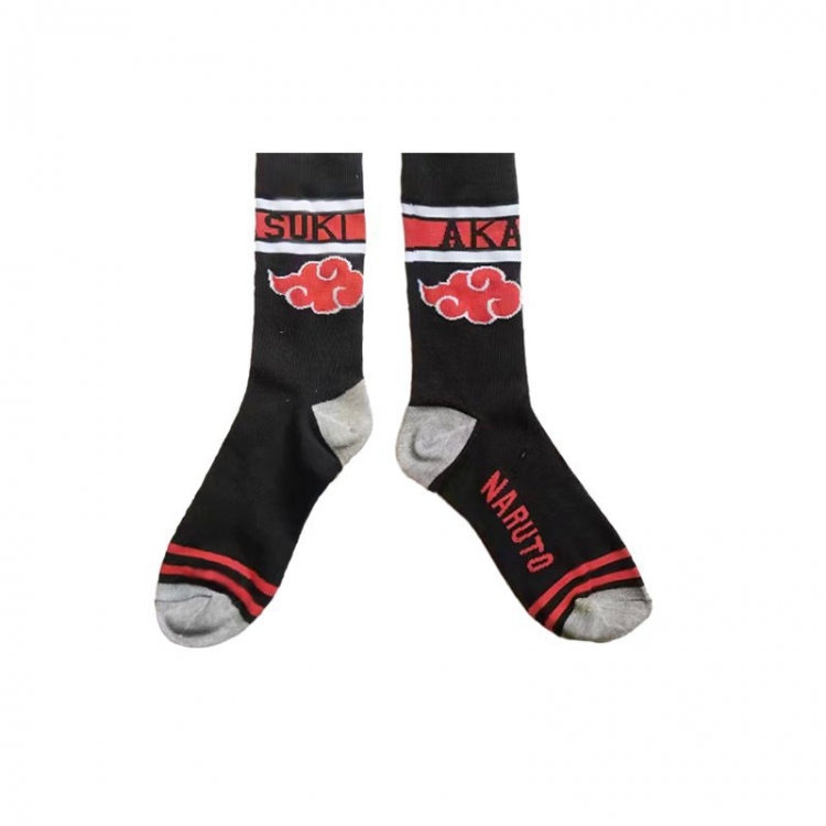 Naruto Anime cartoon trendy socks combed cotton neutral straight board socks price for 5 pcs style D