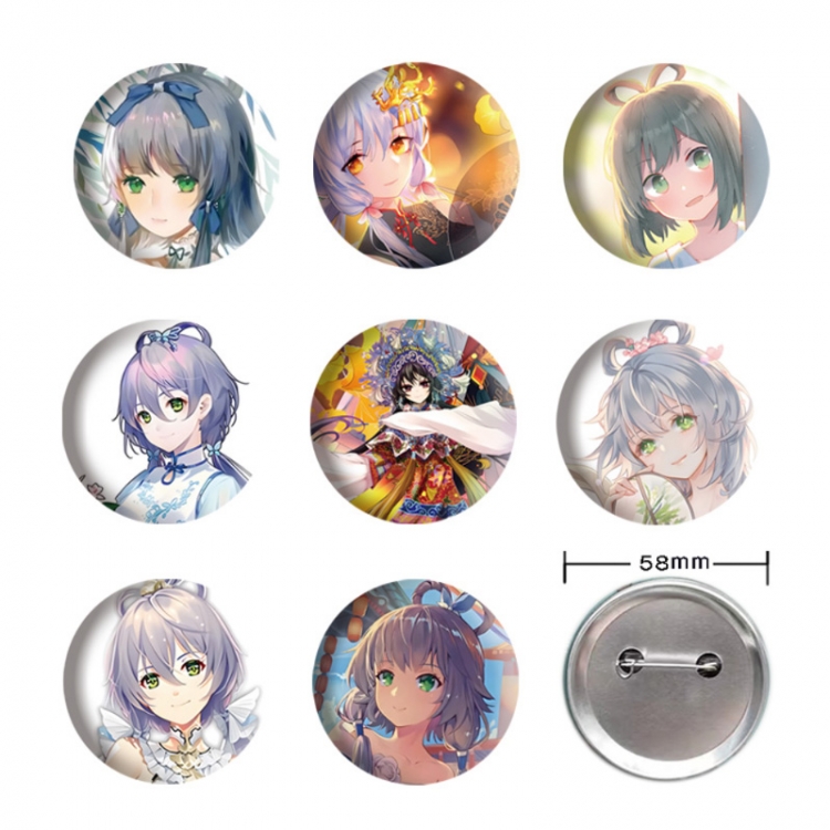 Luo Tianyi Anime tinplate brooch badge 58mm a set of 9