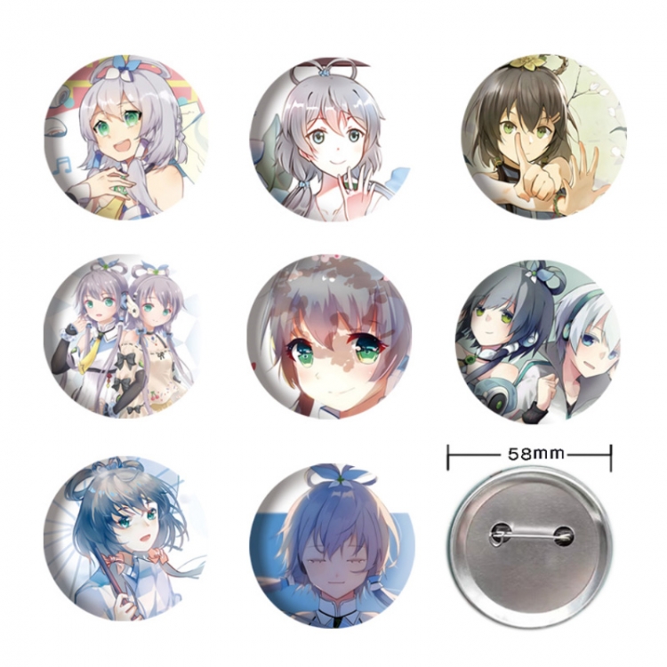 Luo Tianyi Anime tinplate brooch badge 58mm a set of 9