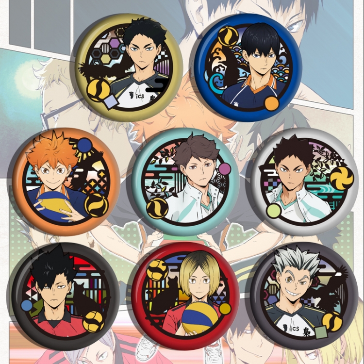 Haikyuu!! Anime tinplate brooch badge a set of 8