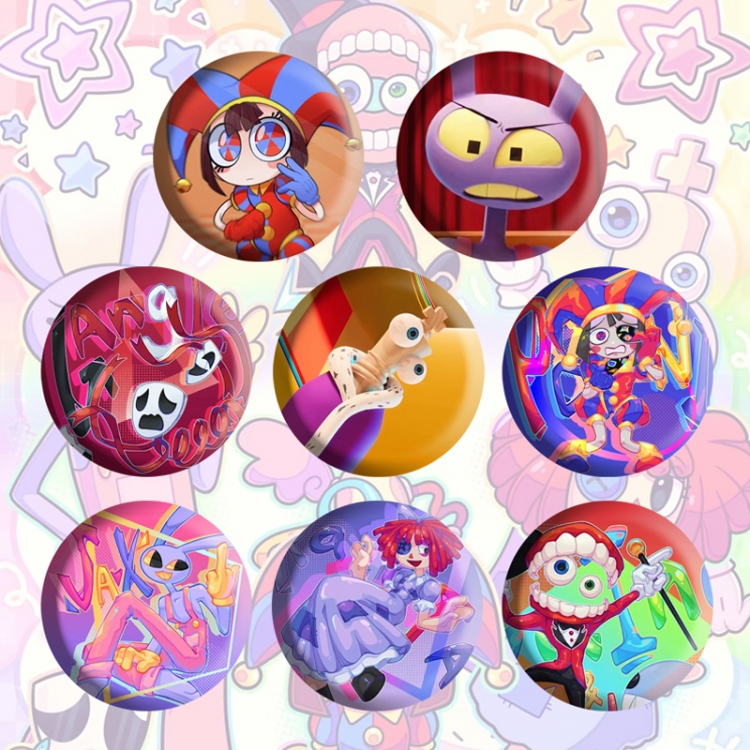 The Amazing Digital Circus Anime tinplate brooch badge a set of 8