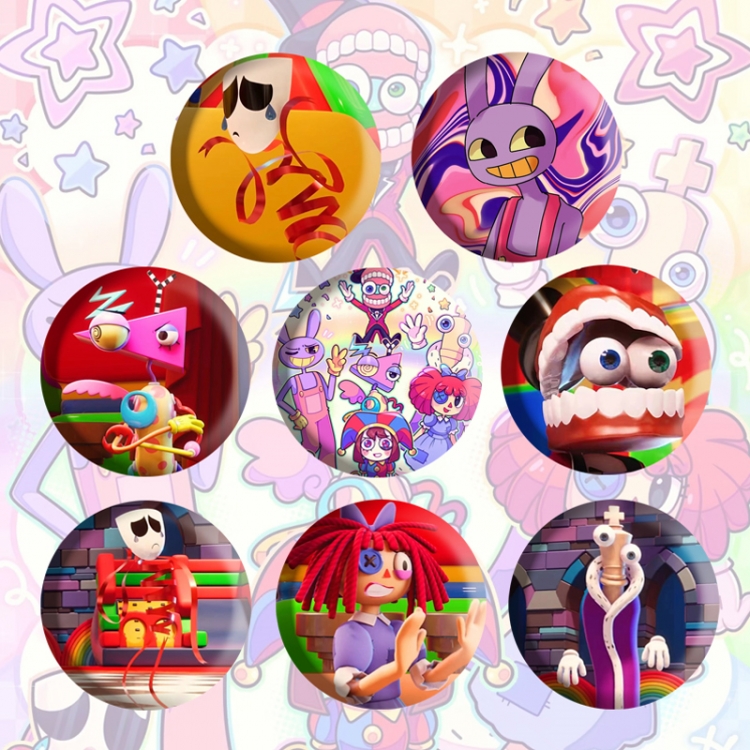 The Amazing Digital Circus Anime tinplate brooch badge a set of 8