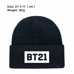 BTS printed plush knitted hat ...