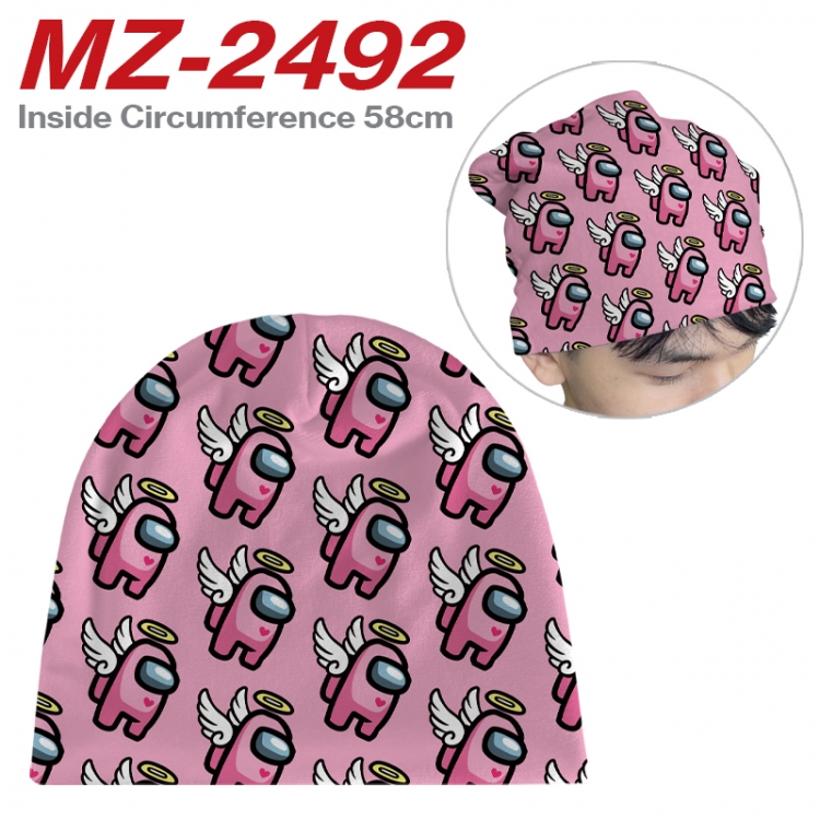 Among us Anime flannel full color hat cosplay men's and women's knitted hats 58cm   MZ-2492