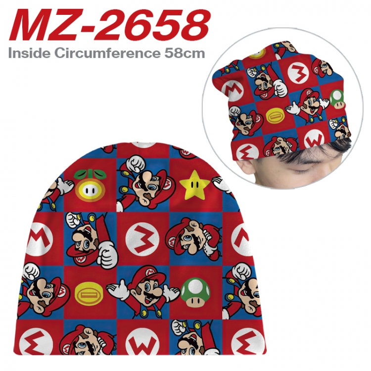 Super Mario Anime flannel full color hat cosplay men's and women's knitted hats 58cm 