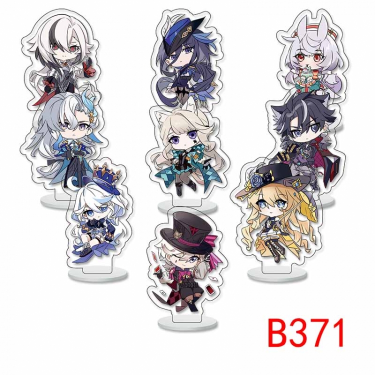 Genshin Impact Anime Character acrylic Small Standing Plates  Keychain 6cm a set of 9