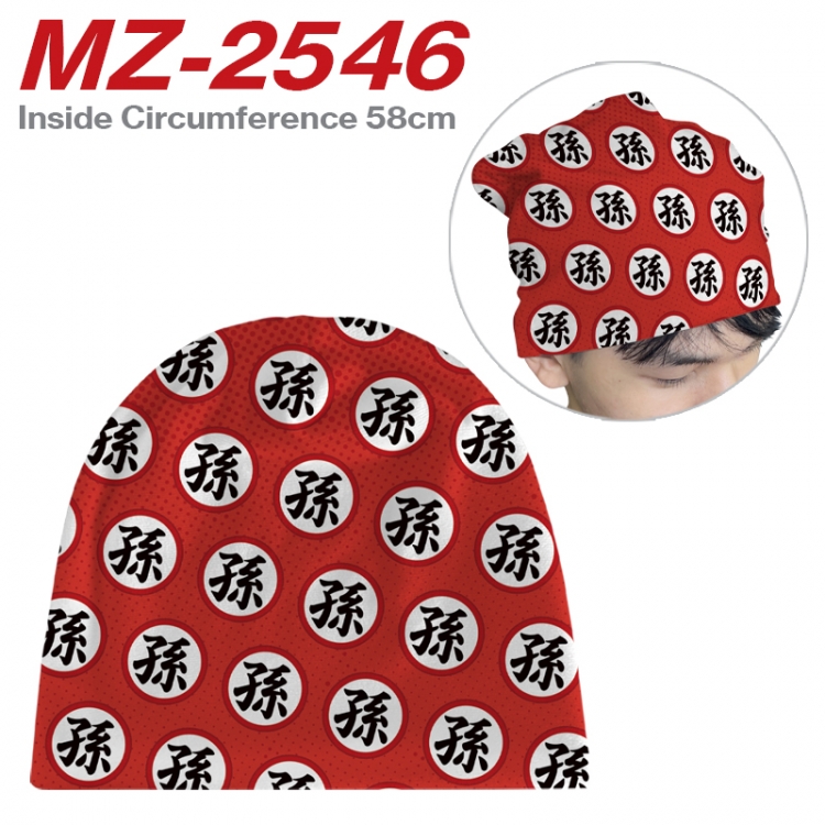 DRAGON BALL Anime flannel full color hat cosplay men's and women's knitted hats 58cm