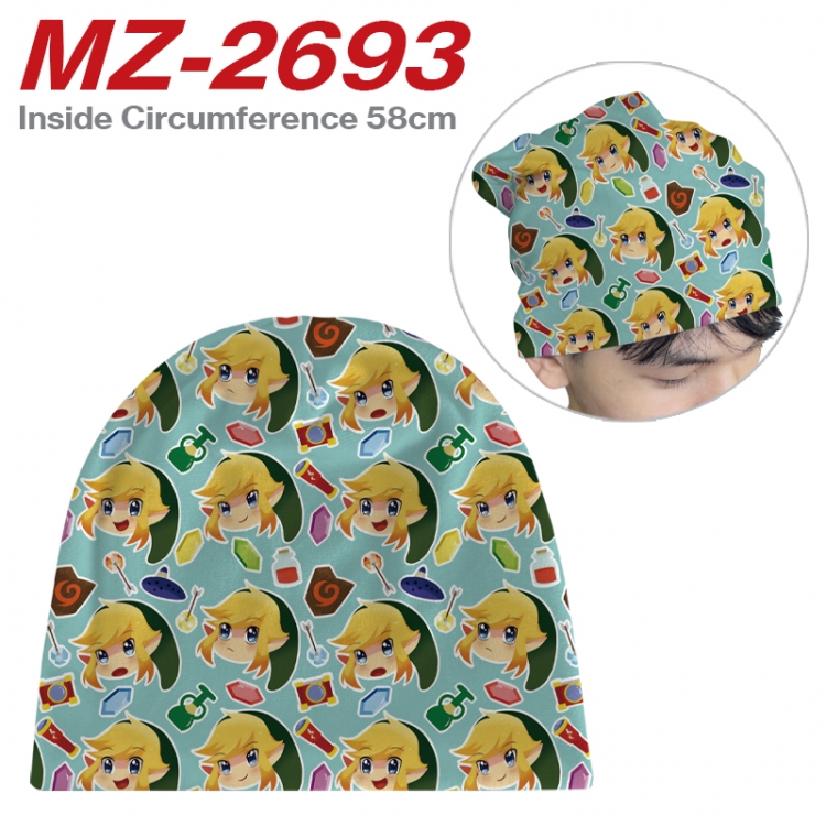 The Legend of Zelda Anime flannel full color hat cosplay men's and women's knitted hats 58cm