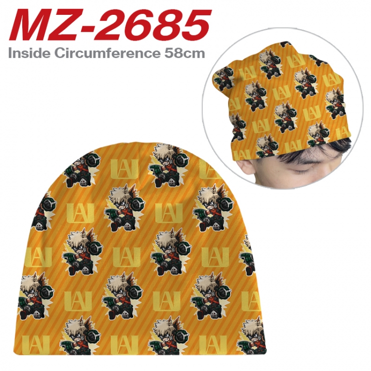 My Hero Academia Anime flannel full color hat cosplay men's and women's knitted hats 58cm 