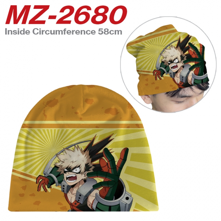 My Hero Academia Anime flannel full color hat cosplay men's and women's knitted hats 58cm 