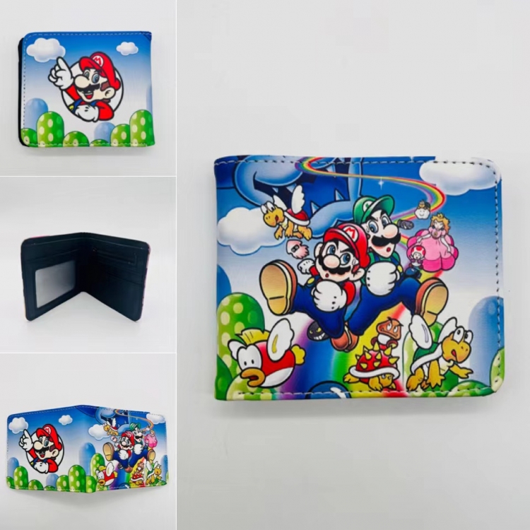 Super Mario Full color Two fold short card case wallet 11X9.5CM 