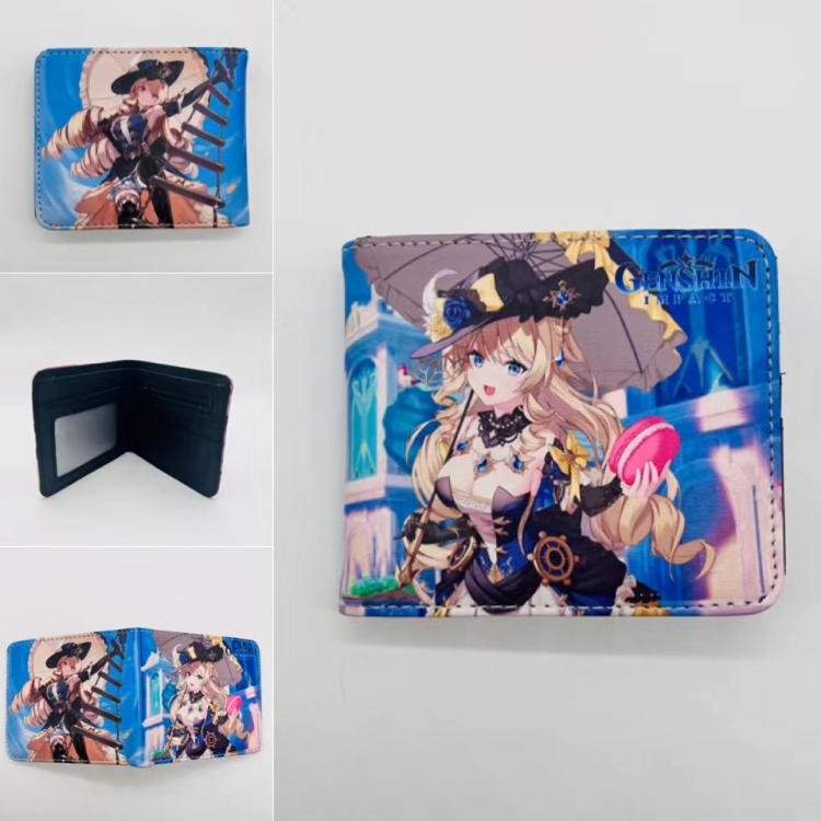 Genshin Impact  Full color Two fold short card case wallet 11X9.5CM 