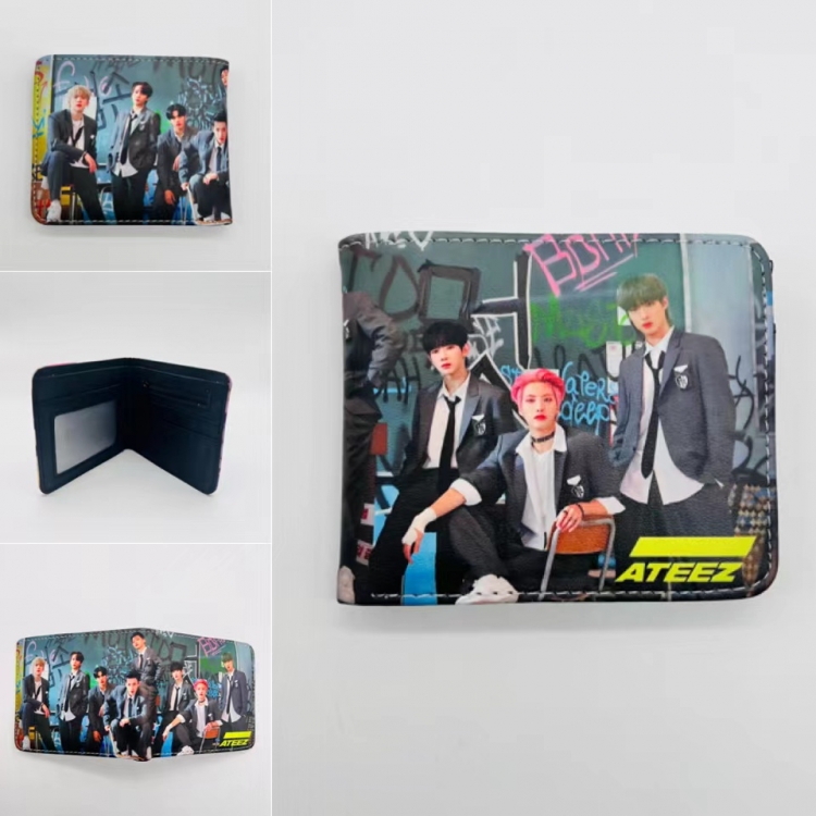 ATEEZ Full color Two fold short card case wallet 11X9.5CM