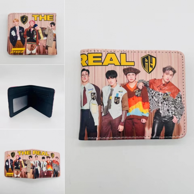 ATEEZ Full color Two fold short card case wallet 11X9.5CM