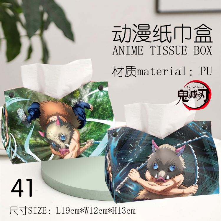 Demon Slayer Kimets Anime peripheral PU tissue box creative storage box 19X12X13cm