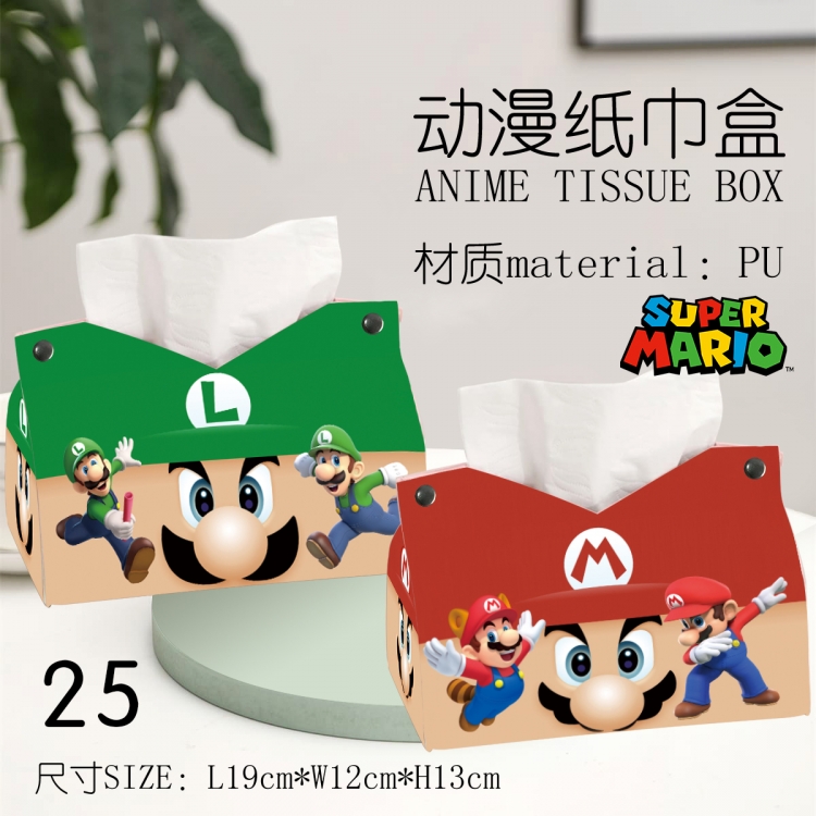 Super Mario Anime peripheral PU tissue box creative storage box 19X12X13cm