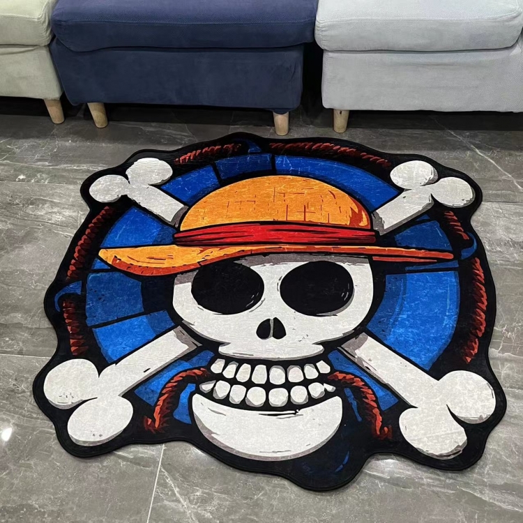 One Piece Anime Surrounding Belgian Velvet Vacuum Irregular Mat Carpet Floor Mat 90x100CM