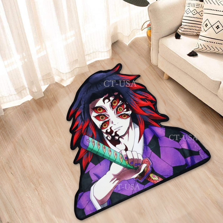 Demon Slayer Kimets Anime Surrounding Belgian Velvet Vacuum Irregular Mat Carpet Floor Mat 90x100CM