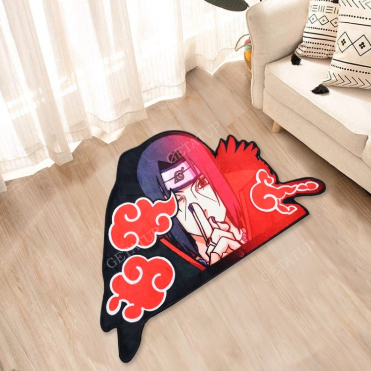 Naruto Anime Surrounding Belgian Velvet Vacuum Irregular Mat Carpet Floor Mat 90x100CM
