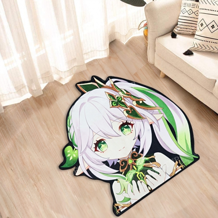 Genshin Impact Anime Surrounding Belgian Velvet Vacuum Irregular Mat Carpet Floor Mat 90x100CM