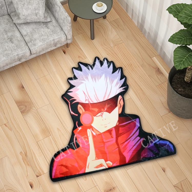 Jujutsu Kaisen Anime Surrounding Belgian Velvet Vacuum Irregular Mat Carpet Floor Mat 90x100CM