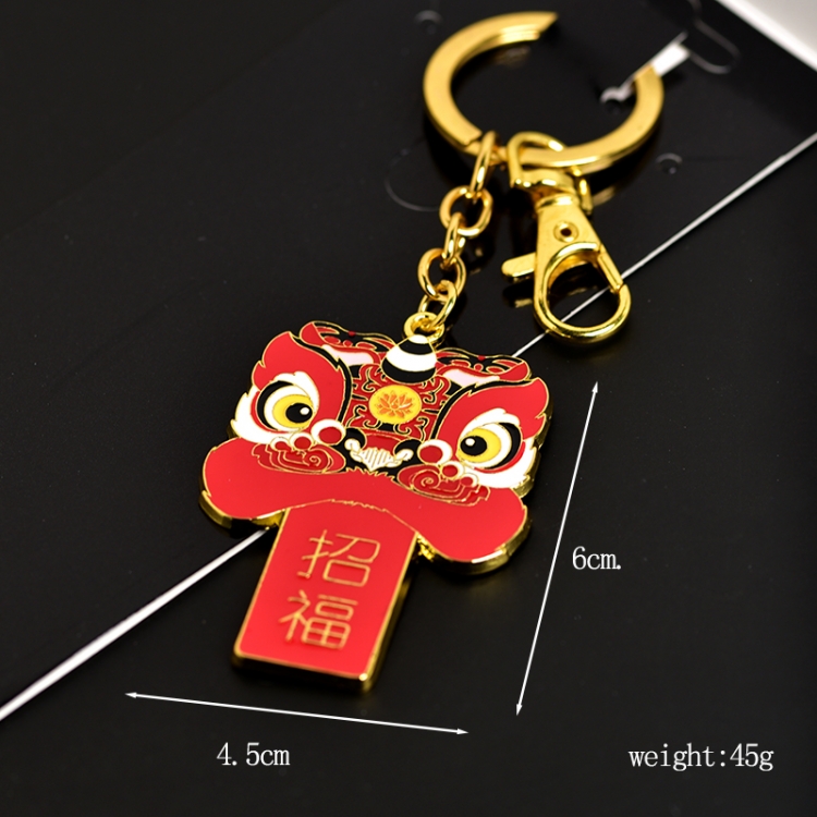 Lion dance Animation peripheral metal keychain pendant price for 5 pcs 