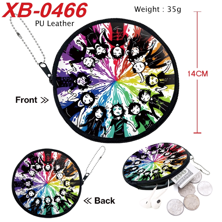 Homestuck Anime PU leather material circular zipper zero wallet 14cm