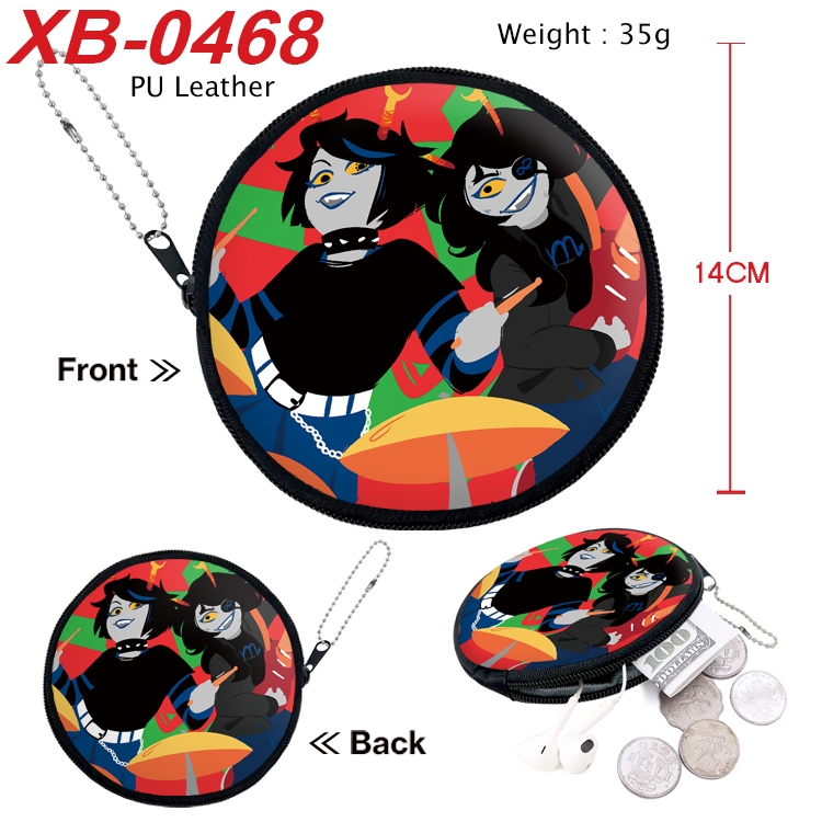 Homestuck Anime PU leather material circular zipper zero wallet 14cm