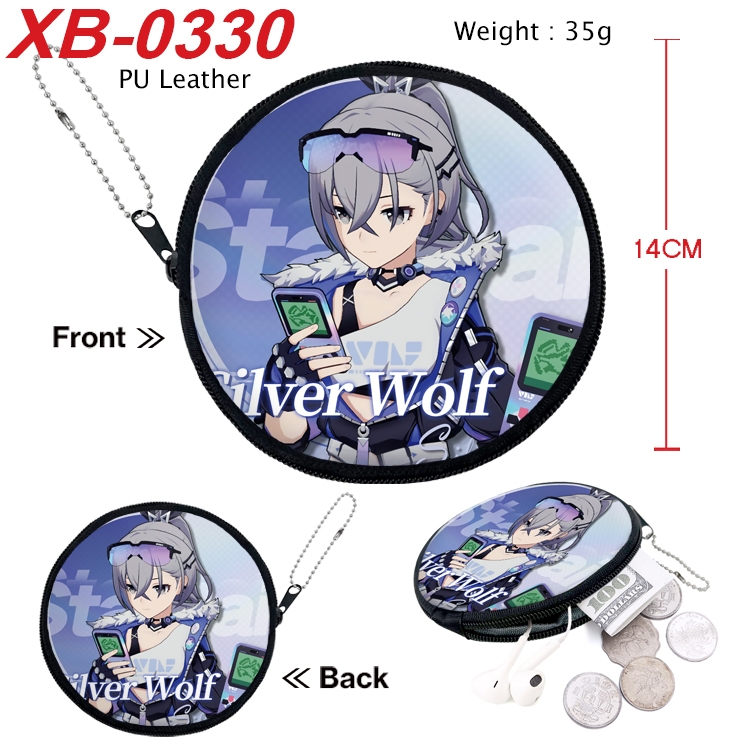 Honkai: Star Rail Anime PU leather material circular zipper zero wallet 14cm