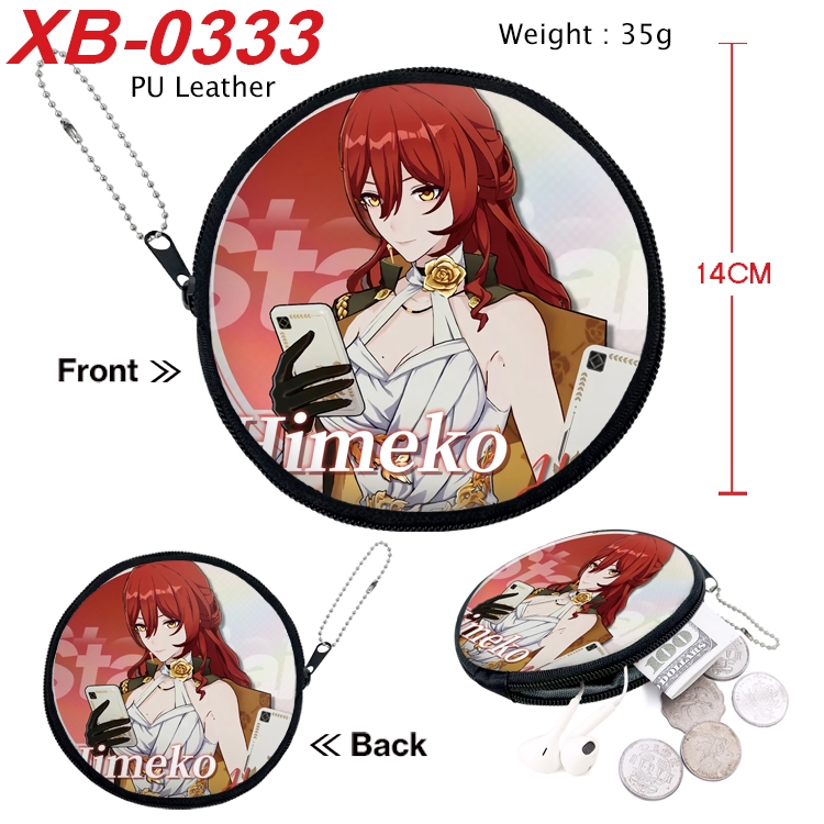 Honkai: Star Rail Anime PU leather material circular zipper zero wallet 14cm