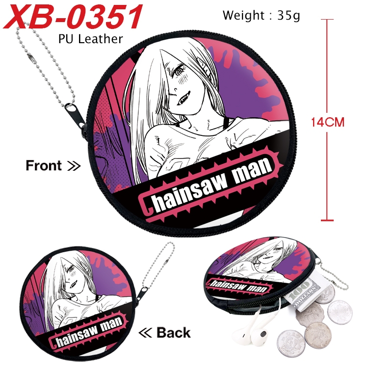 Chainsawman Anime PU leather material circular zipper zero wallet 14cm