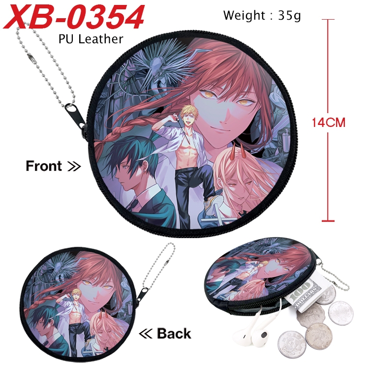 Chainsawman Anime PU leather material circular zipper zero wallet 14cm