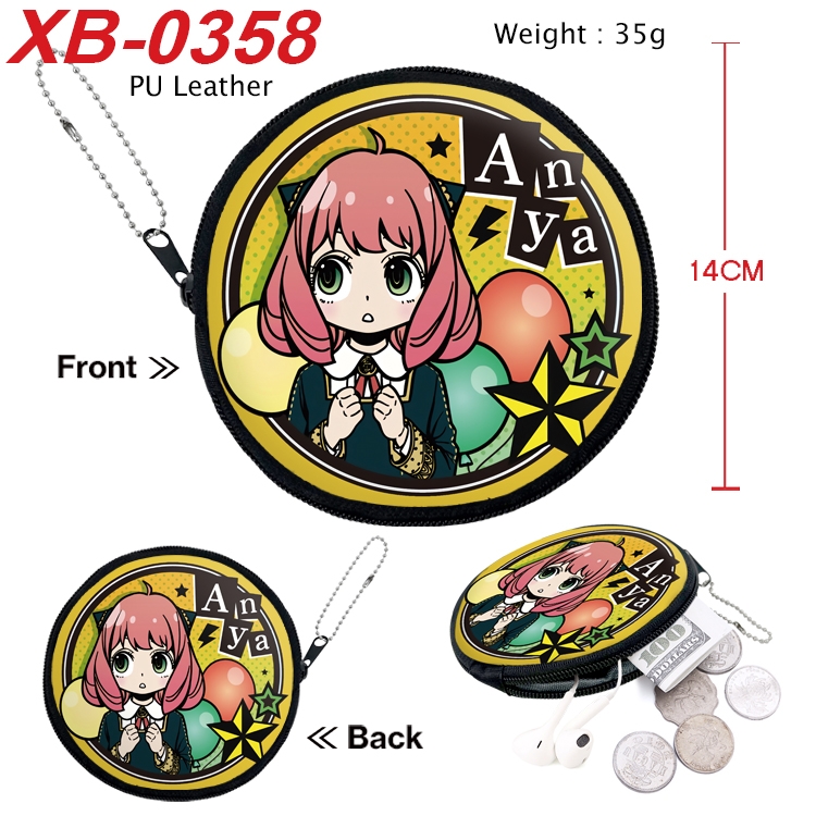 SPYxFAMILY Anime PU leather material circular zipper zero wallet 14cm