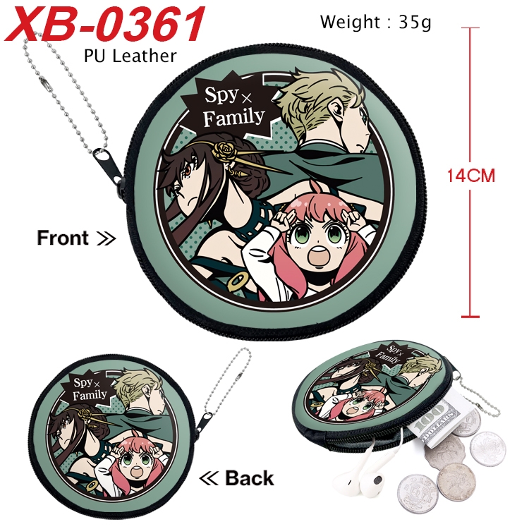 SPYxFAMILY Anime PU leather material circular zipper zero wallet 14cm