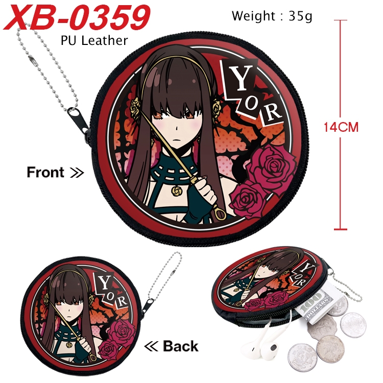 SPYxFAMILY Anime PU leather material circular zipper zero wallet 14cm