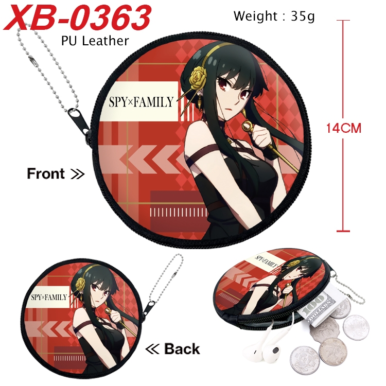 SPYxFAMILY Anime PU leather material circular zipper zero wallet 14cm