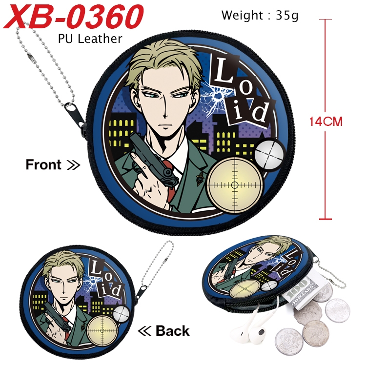 SPYxFAMILY Anime PU leather material circular zipper zero wallet 14cm