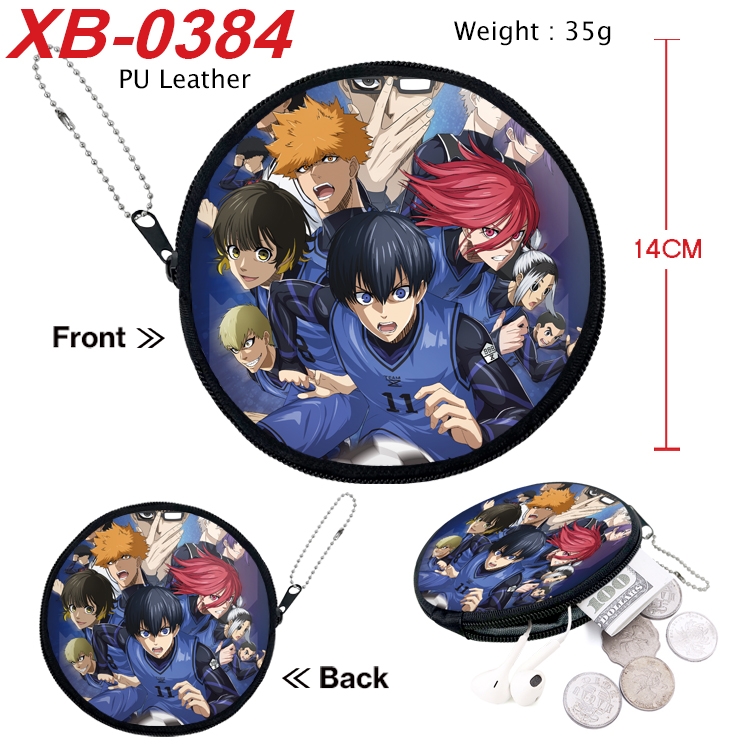 BLUE LOCK Anime PU leather material circular zipper zero wallet 14cm