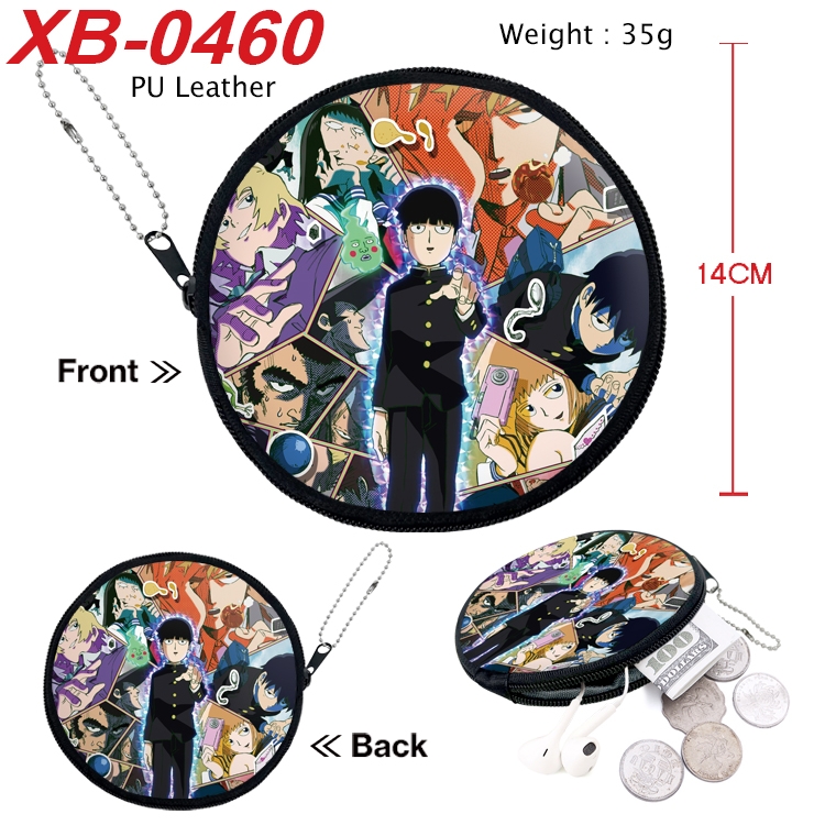 Mob Psycho 100 Anime PU leather material circular zipper zero wallet 14cm