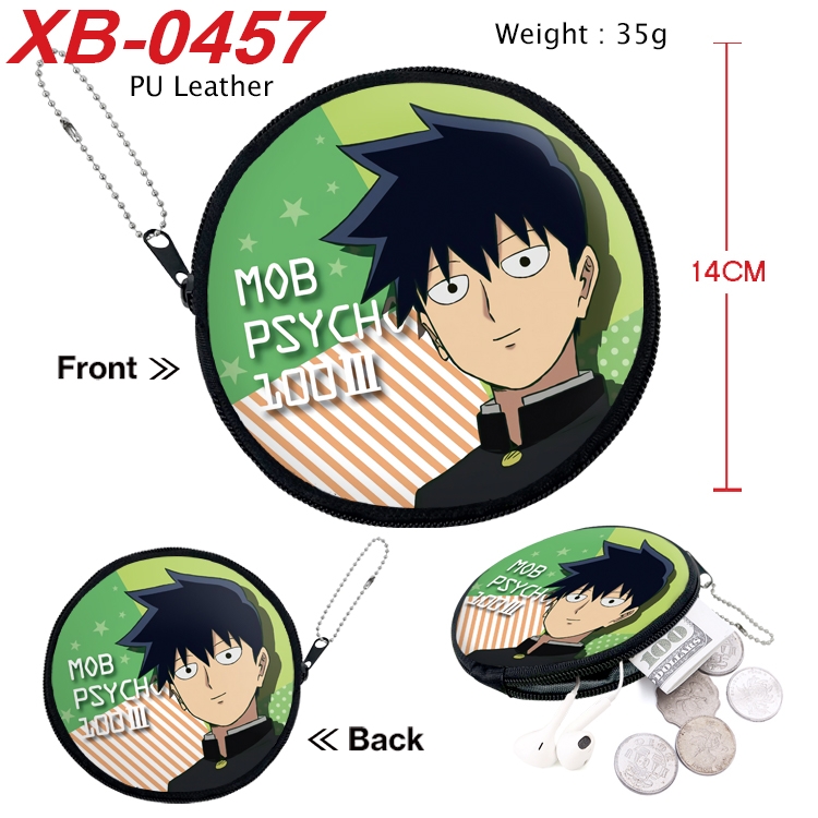 Mob Psycho 100 Anime PU leather material circular zipper zero wallet 14cm