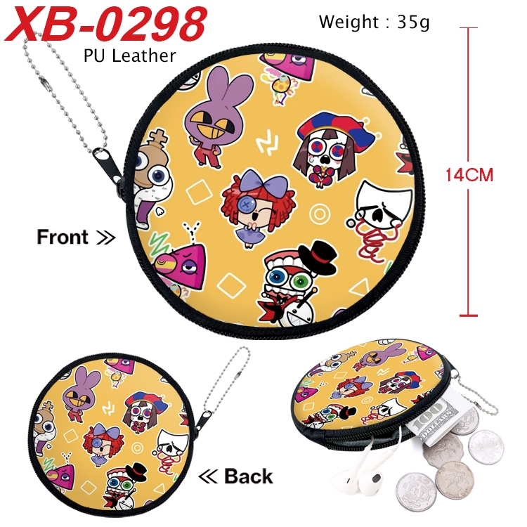 The Amazing Digital Circus Anime PU leather material circular zipper zero wallet 14cm