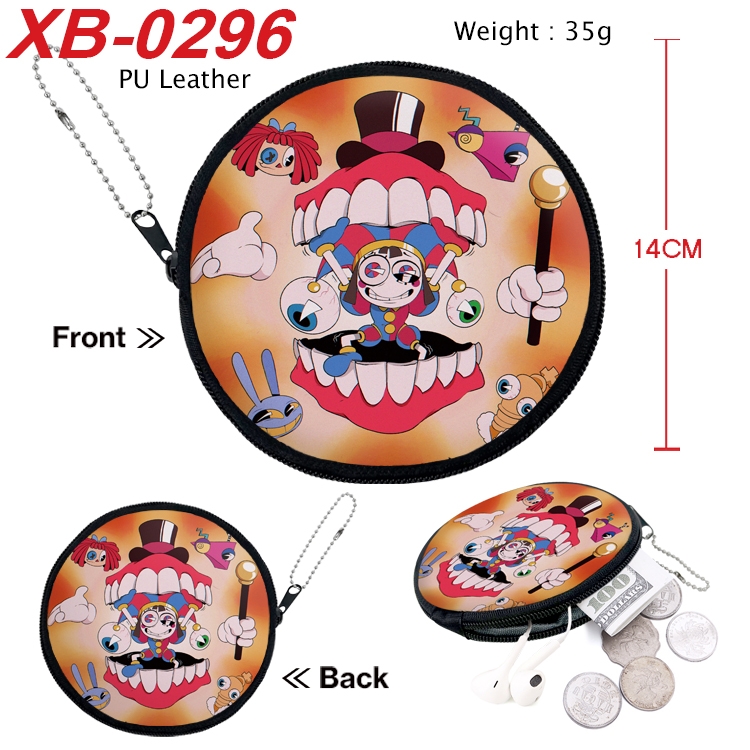 The Amazing Digital Circus Anime PU leather material circular zipper zero wallet 14cm