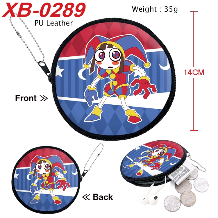 The Amazing Digital Circus Anime PU leather material circular zipper zero wallet 14cm